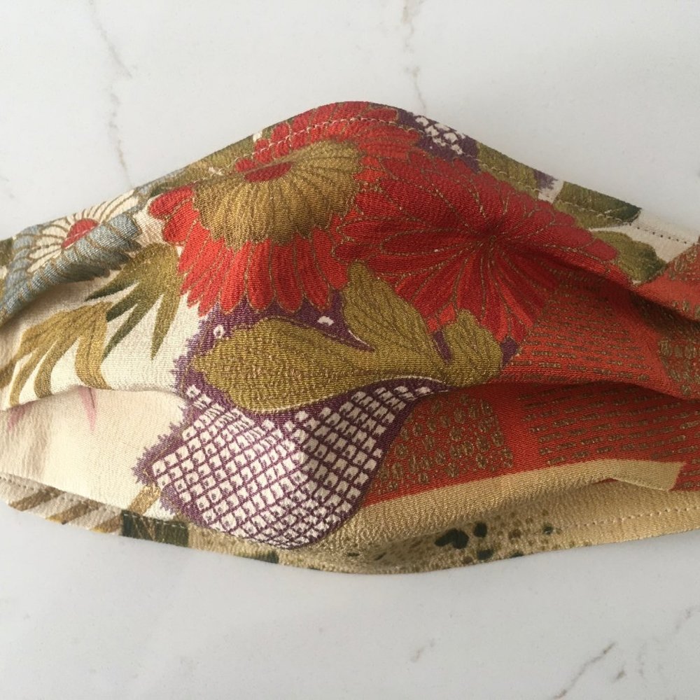 Face Mask 4 - Furisode Japanese Kimono Silk Fabric